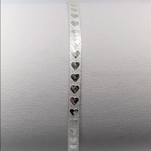 Sterling Heart Pattern Herringbone Bracelet 2.9g
